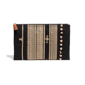 Madewell Black and Tan Patterned Clutch-New